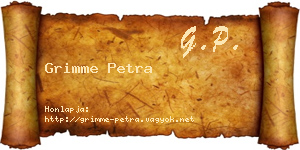 Grimme Petra névjegykártya